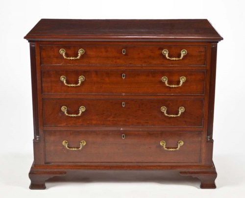 Lot 1302 - A George III 'plum pudding' mahogany chest of...