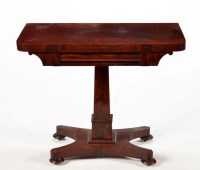 Lot 1312 - A Victorian mahogany card table, the rounded...