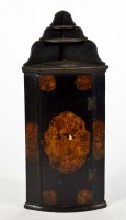 Lot 1314 - A bowfront mid 18th Century black lacquered...