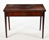 Lot 1317 - A Georgian mahogany tea table, the rectangular...