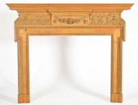 Lot 1324 - A Victorian pine chimney piece, with moulded...