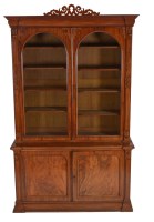 Lot 1343 - A large Victorian mahogany bookcase, the...
