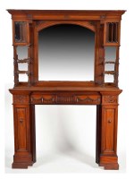 Lot 1350 - A large mahogany chimney piece complete with...