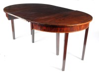 Lot 1362 - A Georgian mahogany 'D' end dining table, the...