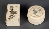 Lot 82 - Two shibayama boxes, one oblong, the other...