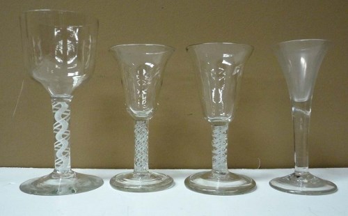 Lot 103 - Four 18th Century style glasses, two similar...