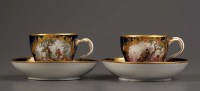 Lot 135 - Meissen: two dot period 'Trembleuse' cups and...