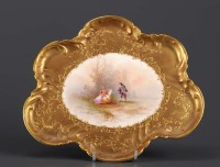 Lot 147 - A Limoges cabaret tray of rococo shape, circa...