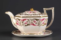 Lot 148 - Spode: a teapot and stand, of canted square...