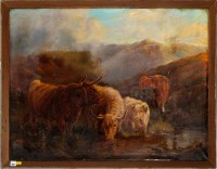 Lot 462 - 19th Century Scottish School HIGHLAND CATTLE...