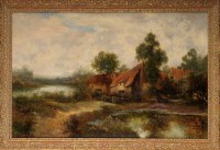 Lot 513 - Henry Cooper (19th Century) THATCHED COTTAGES...