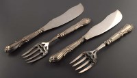 Lot 549 - Two pairs of fish knives and matching fish...