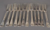 Lot 569 - A set of twelve Victorian table forks, by Reid...