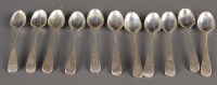 Lot 580 - Eleven coffee spoons, ten by Chawner & Co.,...