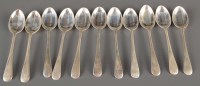 Lot 582 - Eleven Edwardian teaspoons, by Walker & Hall,...