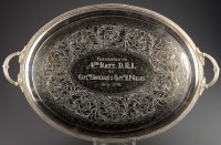 Lot 585 - An EPNS oval two-handled tray, by H. Wilkinson...