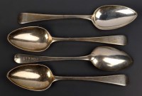 Lot 589 - Eleven George III dessert spoons, by Richard...