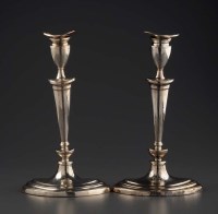 Lot 601 - Two Victorian candlesticks, one by Gibson &...