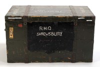 Lot 608 - A large eight tier canteen chest, metal bound...