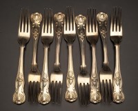 Lot 611 - A set of twelve George IV table forks, by...