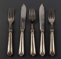 Lot 613 - A set of twelve early 20th Century plated fish...