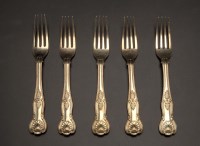 Lot 618 - A set of twelve George V dessert forks, by...