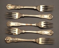 Lot 622 - A composite set of fourteen dessert forks, to...