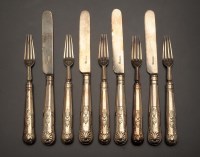 Lot 633 - A set of thirteen Victorian dessert knives and...