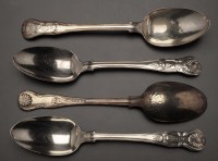 Lot 639 - Nine George IV table spoons, by William...