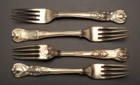 Lot 641 - Eight William IV table forks, by William Eaton,...