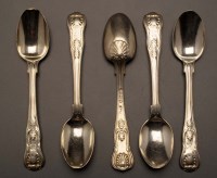 Lot 651 - A set of six teaspoons, probably late Georgian,...