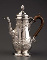 Lot 776 - A George II coffee pot, by William Partis,...