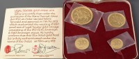 Lot 821 - A set of four 1873 Isle of Man gold coins, to...