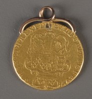 Lot 824 - A George III gold spade guinea, 1775, with...