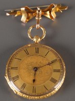 Lot 844 - An 18ct gold cased fob watch, by G. Lannier,...