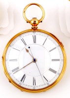 Lot 849 - A 9ct gold cased open faced pocket watch,...