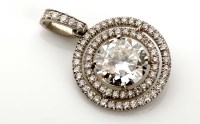 Lot 858 - A diamond pendant, the brilliant cut diamond...