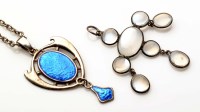 Lot 894 - Charles Horner: an enamel and silver pendant,...