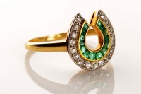 Lot 908 - An emerald and diamond ring, c.1900,...