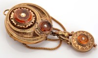 Lot 936 - A Victorian gold, citrine and pearl pendant...