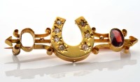 Lot 937 - A Victorian gold, diamond and garnet brooch, c....