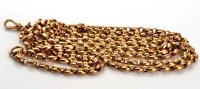 Lot 941 - A Victorian gold muff chain, c.1860, the long...