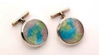 Lot 978 - Liberty & Co: a pair of enamel and silver...