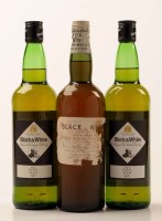 Lot 1095 - Three bottles of Black & White blended scotch...