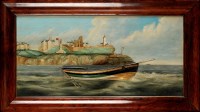 Lot 1106 - A 19th Century half coble diorama, the solid...