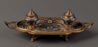 Lot 1196 - A 19th Century French inkwell, in gilt brass...