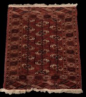 Lot 1240 - A mid 20th Century Turkoman rug, the central...