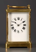 Lot 1265 - A late 19th Century brass carriage clock, with...