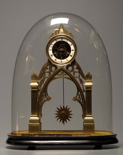 Lot 1278 - A 19th Century brass portico clock, the...