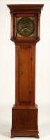 Lot 1284 - An oak thirty hour longcase clock, with brass...